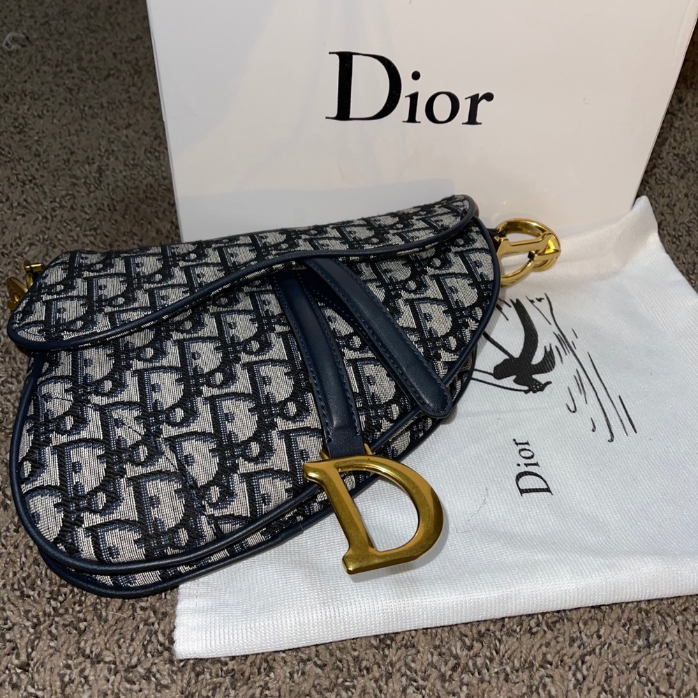 $2950. Dior Saddle Oblique Blue - Picture 2 of 4